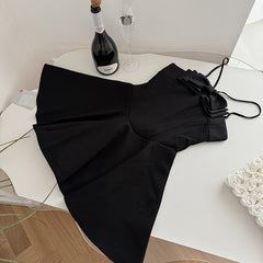 BXOXO - summer inspo Elegant Temperament Suspender Dress Sexy Bow Off Shoulder Mini Dresses Summer New Sleeveless Party Short Dress