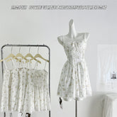 BXOXO - summer inspo Sweet Floral Dress Women Summer Lace Patchwork Mini Dresses Holiday Ruffles Bow Cute Sleeveless Sundress Y2k 2025