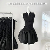 BXOXO - summer inspo 2025 New Chic Design Sleeveless Dress Solid Color Mini Dress Summer Temperament Spicy Girl Slim Fit Dress Fashion Casual