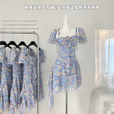 BXOXO - summer inspo Y2k Fairy Dress Women Summer Floral Halter Ribbon Irregular Ruffle Slim Short Dresses French Holiday Sweet Dress Vestidos