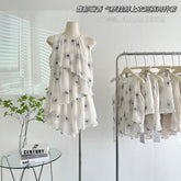 BXOXO - summer inspo Printed Mini Sleeveless Vintage Shorts Suit Sweet Women's New 2025 Autumn Shorts And Shirt Top 2-piece Set