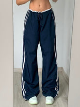 BXOXO - summer inspo Sweetown Side Zipper Split Contrast Stripe Loose Casual Women Straight Leg Pants Y2K Baggy Trousers