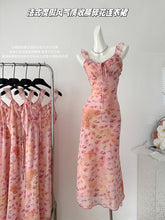 BXOXO - summer inspo French Sweet Floral Suspender Dress Women 2025 New Holiday Style Sexy Slim Sleeveless Wrapped Long Dresses