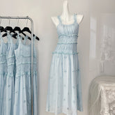 BXOXO - summer inspo Vintage Chic Suspender Dress Women Summer 2025 New High Waist Slim French Long Dresses Female Fashion Party Vestidos