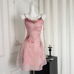 BXOXO - summer inspo Women's Chic Gentle Style Suspender Dress Summer New Fashion Sweet Beach Holiday Party Dress Elegant Fairy Dress