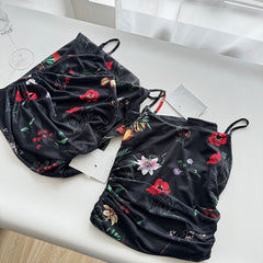 BXOXO - summer inspo Floral Suspender Long Dress 2025 Summer New Slim Sleeveless Patry Beach Style Spaghetti Strap Dress Backless Camisole for Women