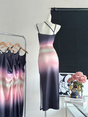 BXOXO - summer inspo Tie-dye Slim-fit Skirt Sexy Strap Elegant Slip Sweet Loose Women Elegant Skirt Summer Korean Fashion Women's Clothe