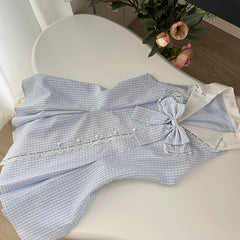 BXOXO - summer inspo Korean Style Sleeveless Short Dress Summer 2025 New Sweet Bow Halter Slim Fit Dress Temperament Versatile