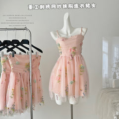 BXOXO - summer inspo Sexy Slip Dress Women Elegant Fairy Dresses Sleeveless Mesh Patchwork Dress Korean Style Fashion Chic Sundress 2025