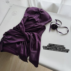 BXOXO - summer inspo Summer New Halter Flower Sexy Mini Dress For Women Strapless Backless Irregular Dress Temperament Slim Club Party Dress