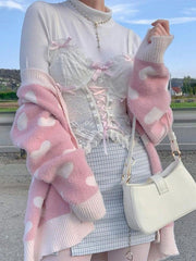 Lace Up Sheer Mesh Cami Top