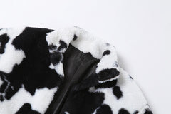 BXOXO - Faux Fur Cow Print Jacket