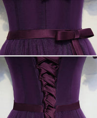 BXOXO Cute Purple High Low Prom Dress, Purple Homecoming Dresses