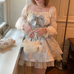 Bxoxo-shop prom dresses Fashionable Waist Slimming off-Shoulder Princess Short Skirt Summer New Sweet Spicy Fluffy Dress Women's Clothing