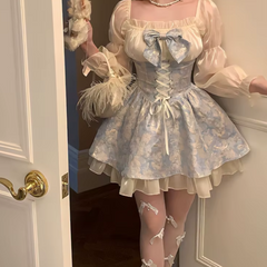 Bxoxo-shop prom dresses Fashionable Waist Slimming off-Shoulder Princess Short Skirt Summer New Sweet Spicy Fluffy Dress Women's Clothing