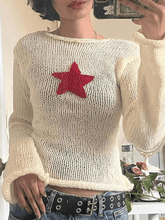 Star Crochet Knit Cropped Knit Top
