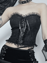 Strapless Smocked Lace Corset Top