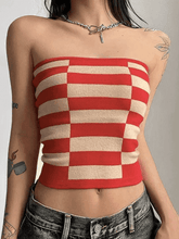 Stripe Knitted Bandeau Top