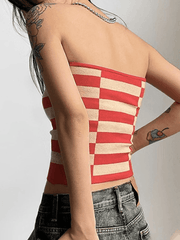 Stripe Knitted Bandeau Top