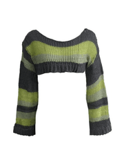 Striped Long Sleeve Bolero Sweater Top
