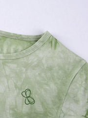 Tie-Dye Butterfly Print Crop Top