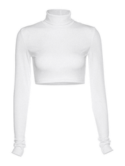 Turtleneck Long Sleeve Crop Top