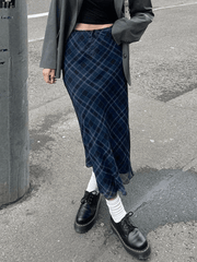 Vintage Checkered Maxi Skirt