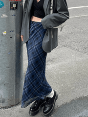 Vintage Checkered Maxi Skirt
