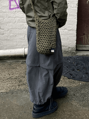 Vintage Drawstring Long Cargo Skirt