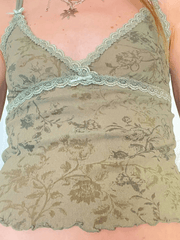 Vintage Lace Patch Wood Ear Cami Top