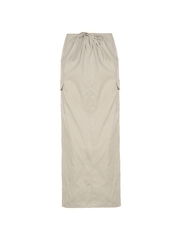 Vintage Pocket Long Cargo Skirt
