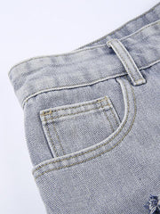 Vintage Star Patch Denim Mini Skirts