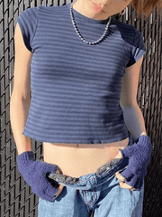 Vintage Striped Baby Crop Top