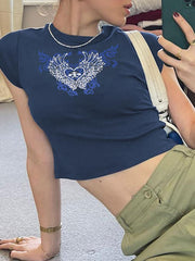 Wing Heart Vintage Crop Top