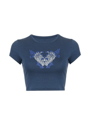 Wing Heart Vintage Crop Top