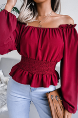 Bxoxo - Fashion Elegant Split Joint Off the Shoulder Tops(5 colors)