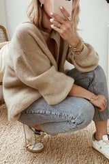 Bxoxo - Fashion Solid Cardigan Cardigan Collar Outerwear