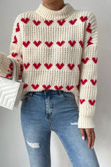 Bxoxo - Casual Sweet Geometric Weave Turtleneck Tops