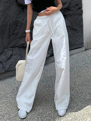 Drawstring Loose Cargo Wide Leg Pants