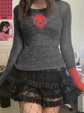 Alien Jacquard Color Block Knit Top