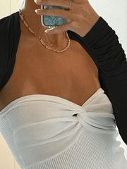 Black Long Sleeve Bolero Shrug Cardigan