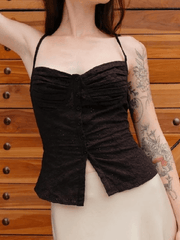 Buttoned Broderie Lace Cami Top