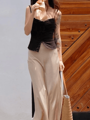 Buttoned Broderie Lace Cami Top