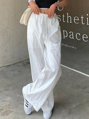 Drawstring Loose Cargo Wide Leg Pants