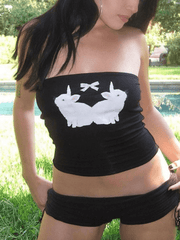 Cute Bunny Printed Bandeau Top