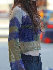 Cutout Irregular Splice Backless Crochet Top