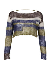 Cutout Irregular Splice Backless Crochet Top