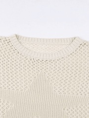 Hollow Out Star Crochet Knit Top