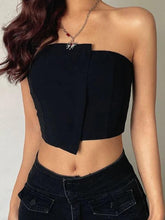 Irregular Navel Bandeau Top