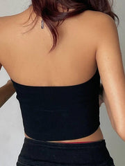 Irregular Navel Bandeau Top